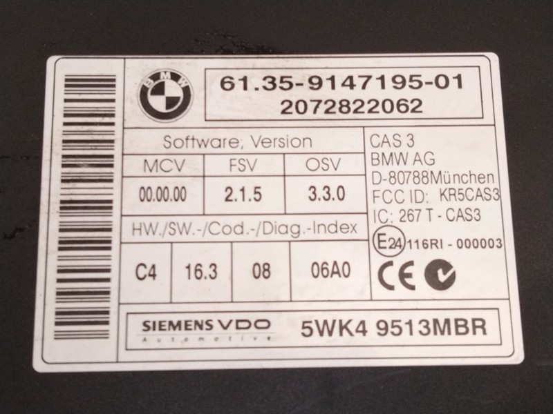 Recambio de modulo electronico para bmw 3 (e90) 318 d referencia OEM IAM 9147195  