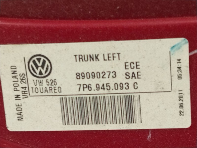 Recambio de piloto trasero izquierdo porton para volkswagen touareg (7la, 7l6, 7l7) 3.0 v6 tdi referencia OEM IAM 7P6945093  