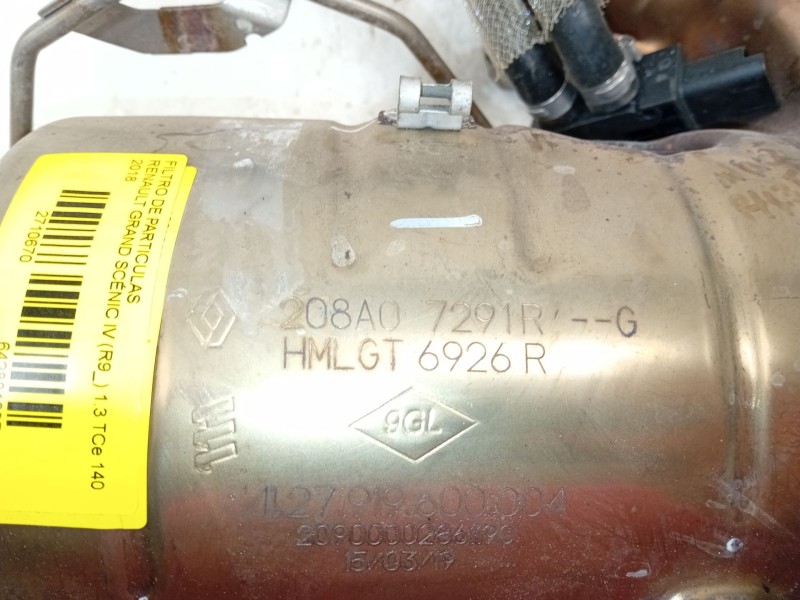 Recambio de filtro de particulas para renault grand scénic iv (r9_) 1.3 tce 140 referencia OEM IAM 208A07291R  