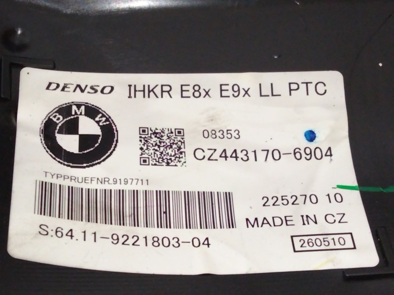Recambio de calefaccion entera normal para bmw 3 (e90) 318 d referencia OEM IAM 9221803  
