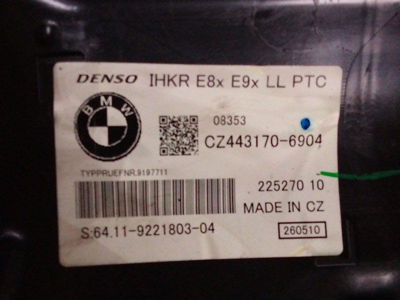 Recambio de calefaccion entera normal para bmw 3 (e90) 318 d referencia OEM IAM 9221803  