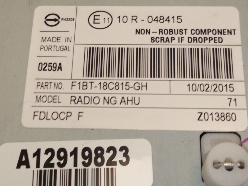 Recambio de sistema audio / radio cd para ford focus iii 1.0 ecoboost referencia OEM IAM F1BT18C815  