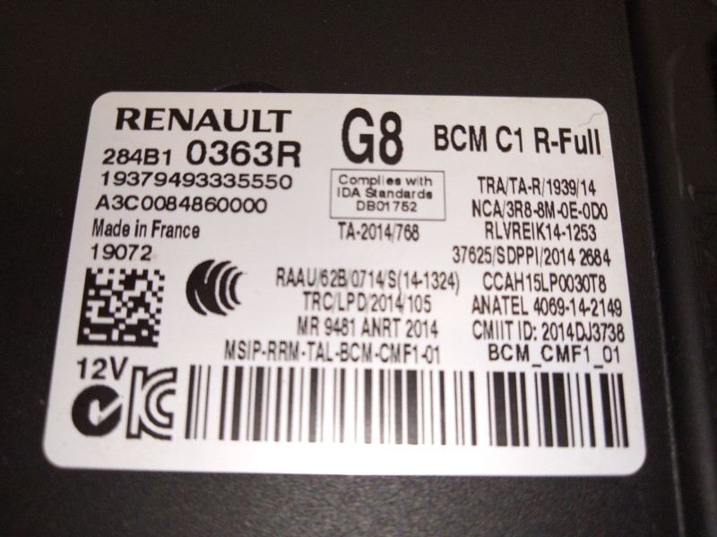 Recambio de modulo electronico para renault grand scénic iv (r9_) 1.3 tce 140 referencia OEM IAM 284B10363R  