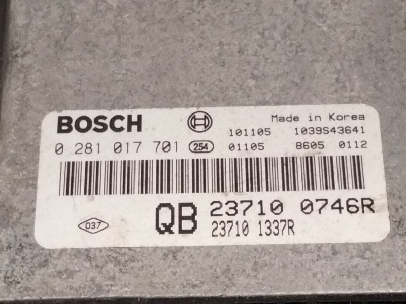 Recambio de centralita motor uce para renault koleos i (hy_) 2.0 dci (hy0k) referencia OEM IAM 237100746R 0281017701 