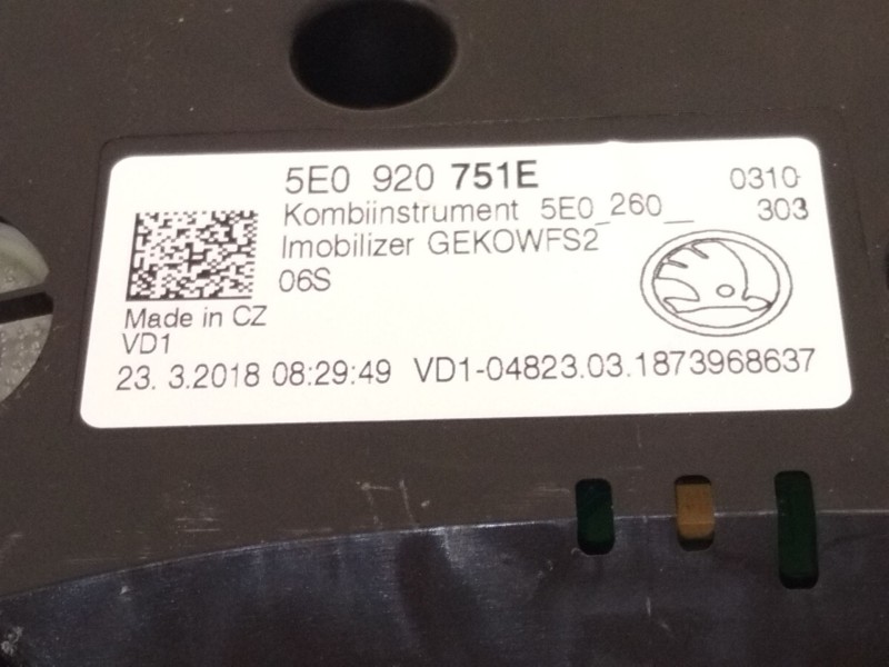 Recambio de cuadro instrumentos para skoda octavia iii combi (5e5, 5e6) 1.2 tsi referencia OEM IAM 5E0920751  