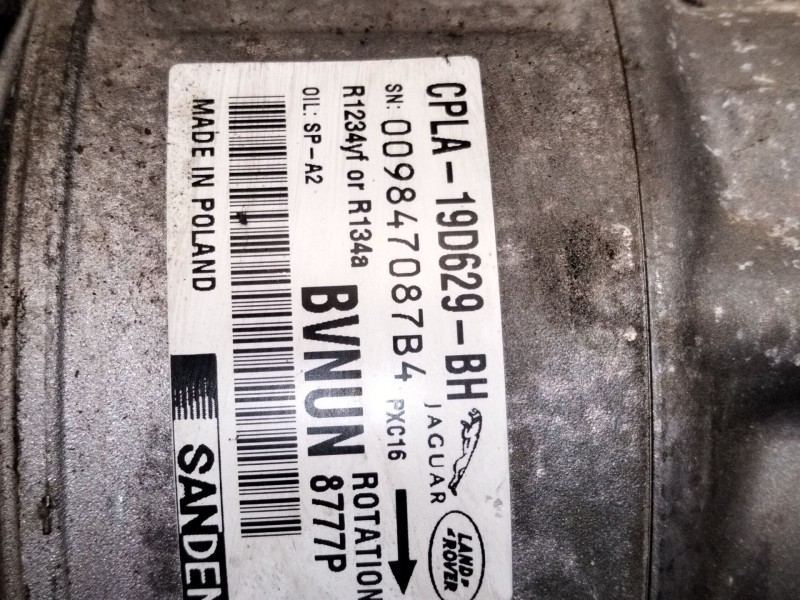 Recambio de compresor aire acondicionado para land rover range rover evoque (l538) 2.0 d referencia OEM IAM CPLA19D629  