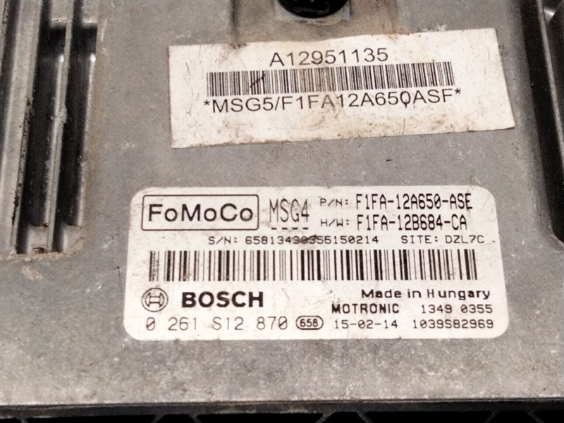 Recambio de centralita motor uce para ford focus iii 1.0 ecoboost referencia OEM IAM F1FA12A650 0261S12870 