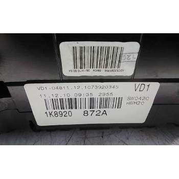 Recambio de cuadro instrumentos para volkswagen scirocco (137) 2.0 tdi (125kw) referencia OEM IAM 1K8920872A  