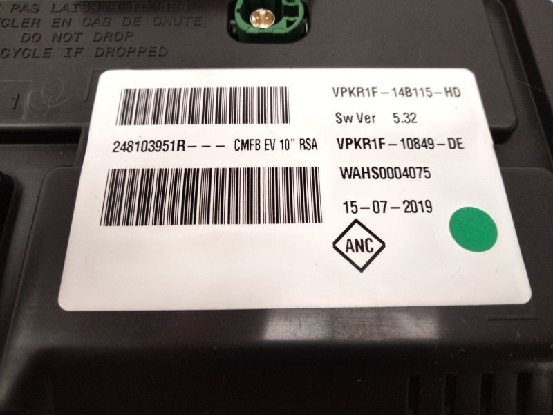 Recambio de cuadro instrumentos para renault zoe furgoneta/hatchback (bfm_) electric (bfma, bfmb) referencia OEM IAM 248103951R 