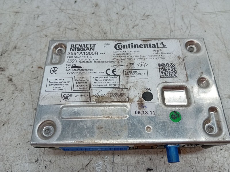 Recambio de modulo electronico para renault zoe furgoneta/hatchback (bfm_) electric (bfma, bfmb) referencia OEM IAM 2591A1360R  