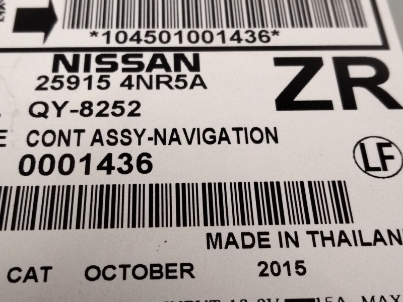 Recambio de sistema audio / radio cd para nissan leaf (ze0) electric referencia OEM IAM 259154NR5A  