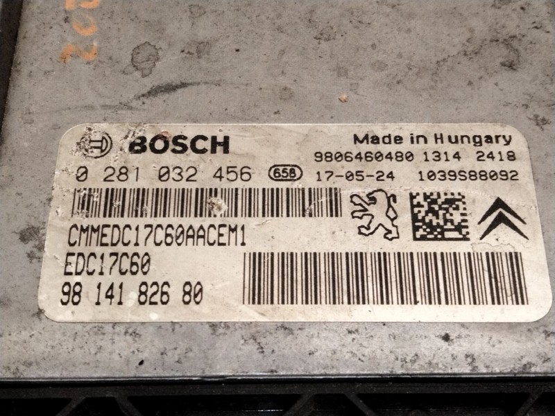 Recambio de centralita motor uce para peugeot expert furgón (v_) 1.6 bluehdi 115 referencia OEM IAM 9814182680 0281032456 