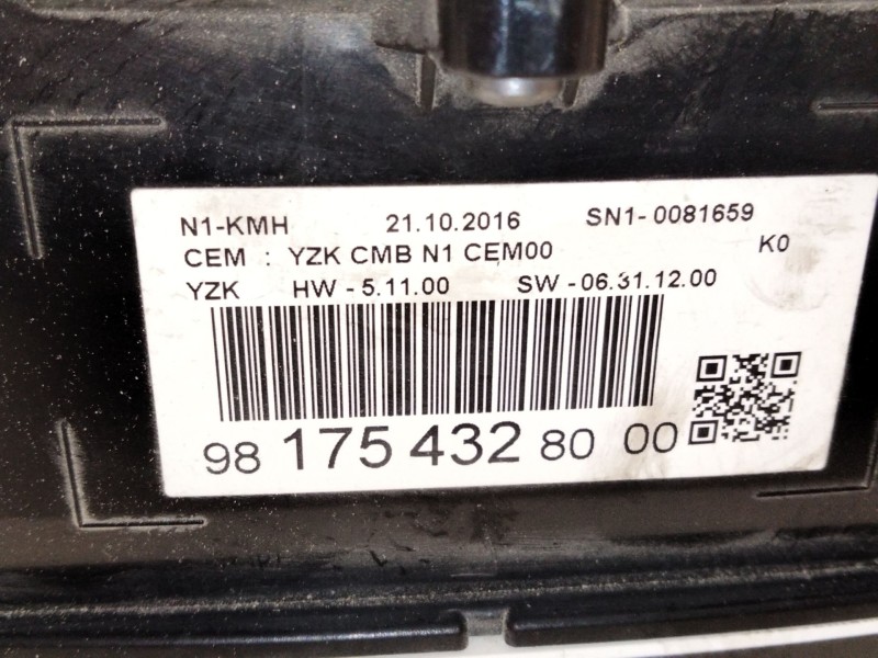 Recambio de cuadro instrumentos para peugeot expert furgón (v_) 1.6 bluehdi 115 referencia OEM IAM 9817543280  