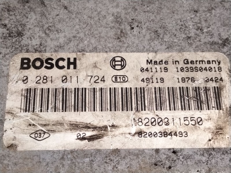 Recambio de centralita motor uce para renault espace iv (jk0/1_) 2.2 dci (jk0h) referencia OEM IAM 8200311550 0281011724 