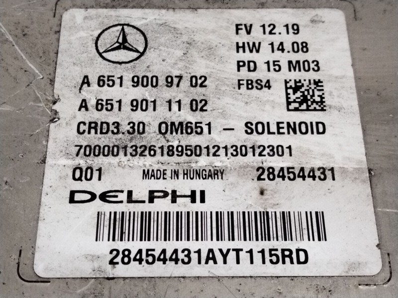 Recambio de centralita motor uce para mercedes-benz cla coupé (c117) cla 220 cdi / d (117.303) referencia OEM IAM A6519009702  