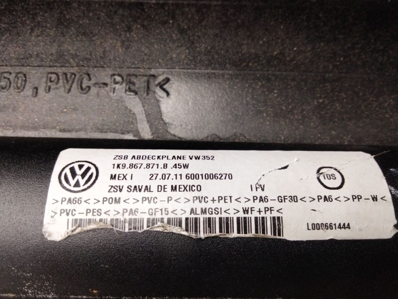 Recambio de bandeja trasera para volkswagen golf vi variant (aj5) 1.6 tdi referencia OEM IAM 1K9867871B  