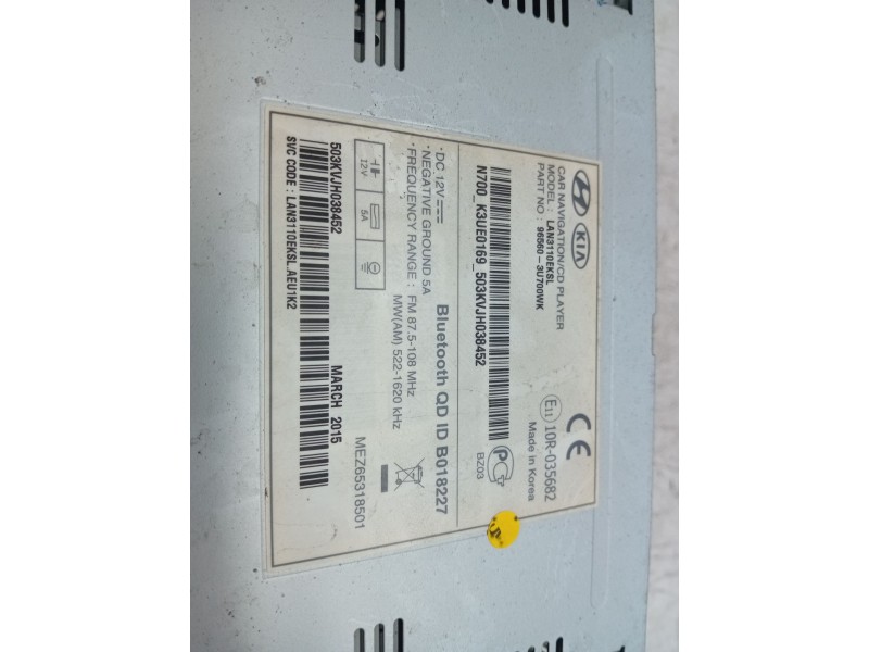 Recambio de sistema audio / radio cd para kia sportage iii (sl) 1.7 crdi referencia OEM IAM   