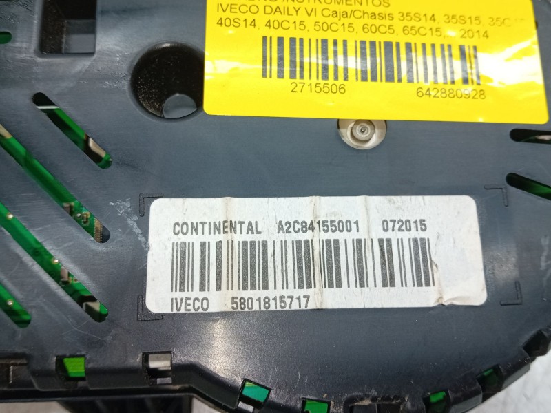 Recambio de cuadro instrumentos para iveco daily vi caja/chasis 35s14, 35s15, 35c15, 40s14, 40c15, 50c15, 60c5, 65c15,... refere