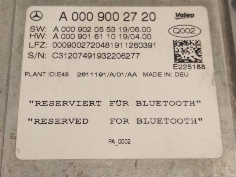 Recambio de modulo bluetoofh para mercedes-benz clase b sports tourer (w247) b 180 d (247.003) referencia OEM IAM A0009002720  