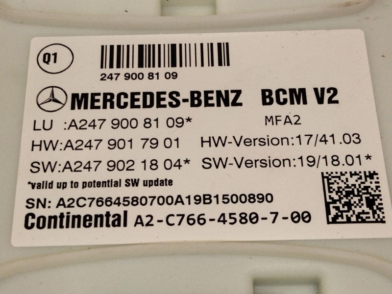 Recambio de modulo confort para mercedes-benz clase b sports tourer (w247) b 180 d (247.003) referencia OEM IAM A2479008109  