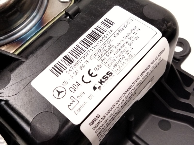 Recambio de airbag delantero derecho para mercedes-benz clase b sports tourer (w247) b 180 d (247.003) referencia OEM IAM 247860