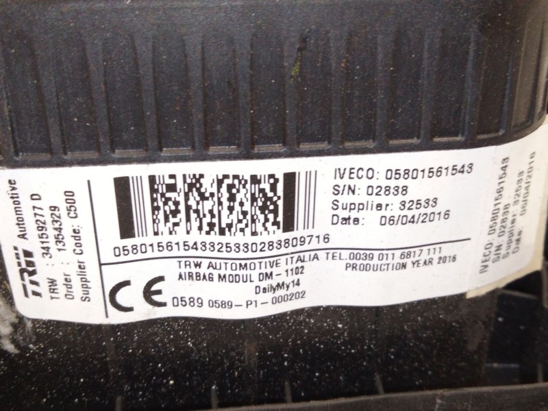 Recambio de airbag delantero izquierdo para iveco daily vi caja/chasis 35s14, 35s15, 35c15, 40s14, 40c15, 50c15, 60c5, 65c15,...