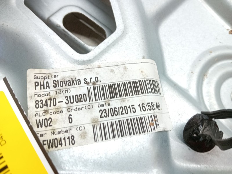 Recambio de elevalunas trasero izquierdo para kia sportage iii (sl) 1.7 crdi referencia OEM IAM 834703U020  