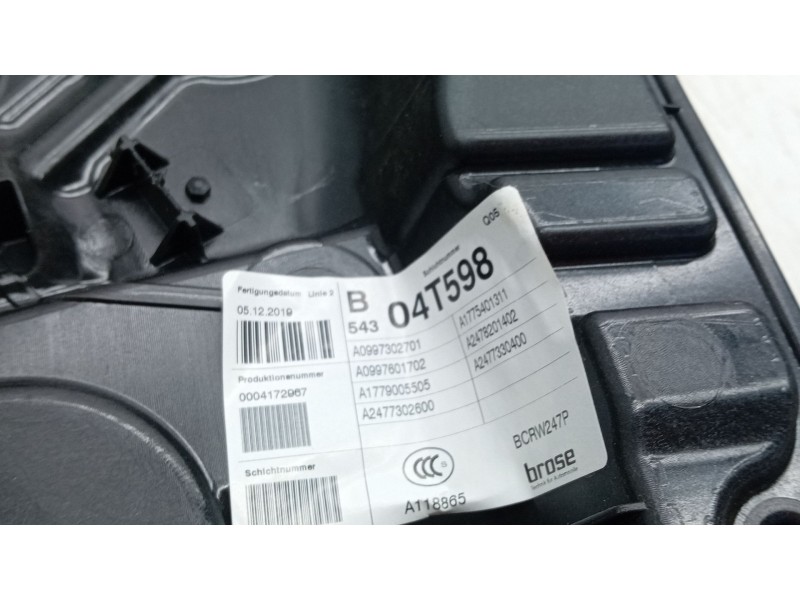 Recambio de elevalunas trasero izquierdo para mercedes-benz clase b sports tourer (w247) b 180 d (247.003) referencia OEM IAM A0