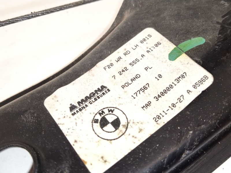 Recambio de elevalunas trasero izquierdo para bmw 1 (f20) 118 d referencia OEM IAM 7242555  