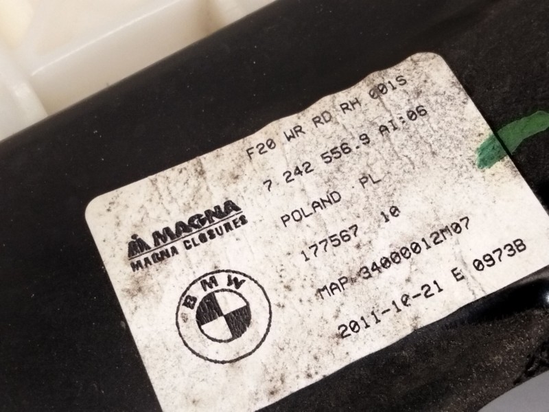 Recambio de elevalunas trasero derecho para bmw 1 (f20) 118 d referencia OEM IAM 7242556  