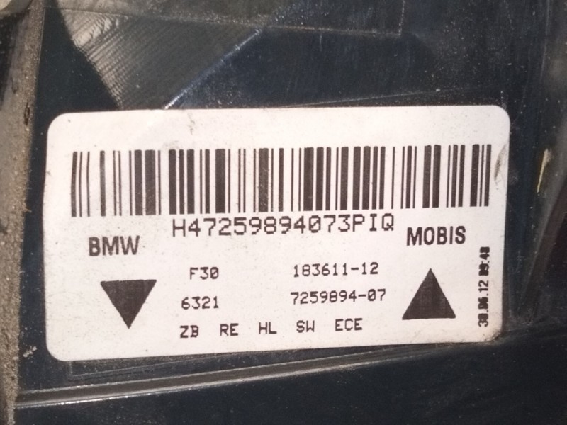Recambio de piloto trasero derecho para bmw 3 (f30, f80) 318 d xdrive referencia OEM IAM 7259894  