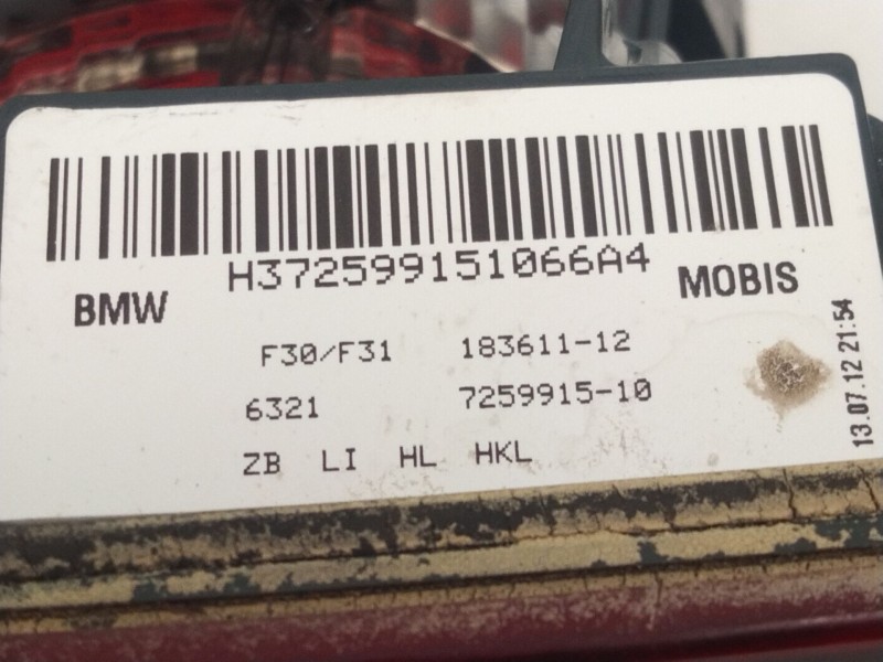 Recambio de piloto trasero izquierdo porton para bmw 3 (f30, f80) 318 d xdrive referencia OEM IAM 7259915  