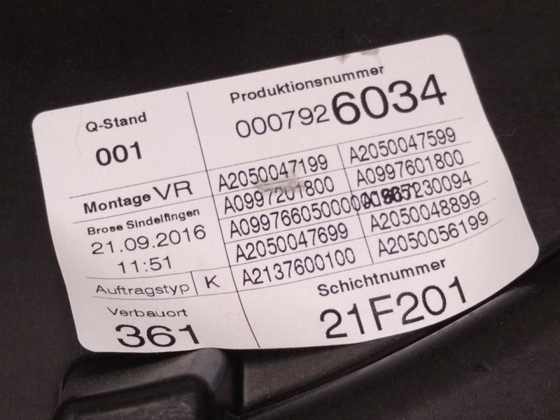 Recambio de elevalunas delantero derecho para mercedes-benz clase e (w213) e 220 d (213.004) referencia OEM IAM   