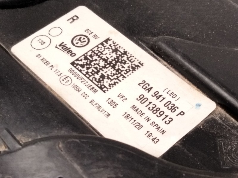 Recambio de faro xenon derecho para volkswagen t-roc (a11, d11) 1.5 tsi referencia OEM IAM 2GA941036  