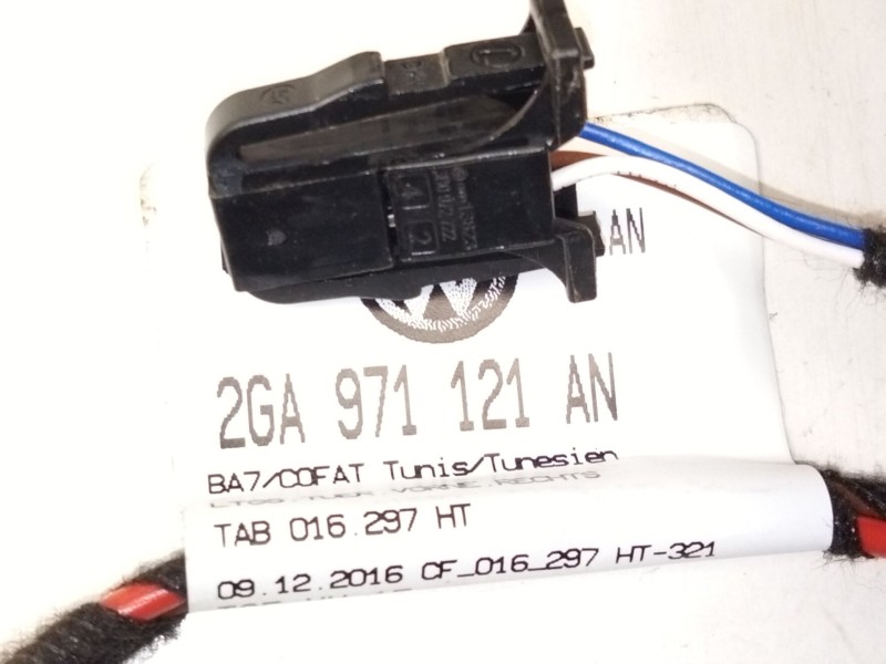 Recambio de instalacion electrica puerta delantera derecha para volkswagen t-roc (a11, d11) 1.5 tsi referencia OEM IAM 2GA971121