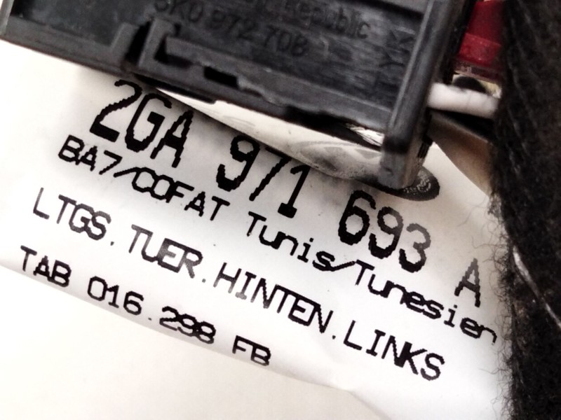 Recambio de instalacion puerta trasera izquierda para volkswagen t-roc (a11, d11) 1.5 tsi referencia OEM IAM 2GA971693  