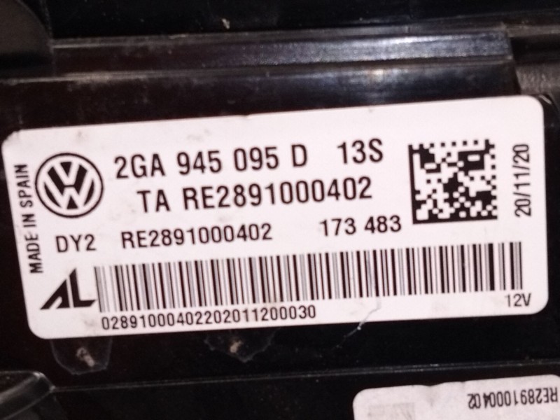Recambio de piloto trasero izquierdo para volkswagen t-roc (a11, d11) 1.5 tsi referencia OEM IAM 2GA945095  