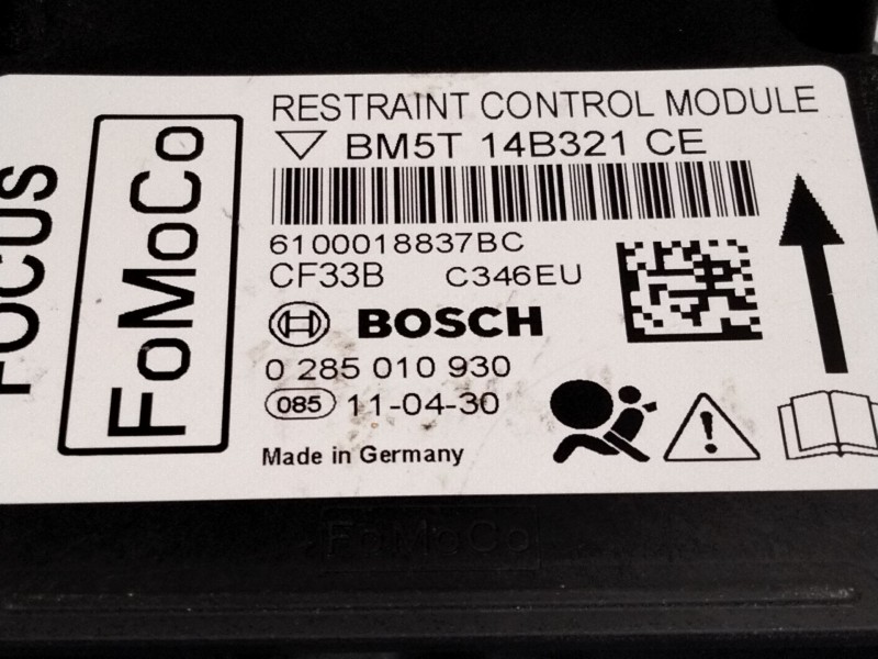 Recambio de centralita airbag para ford focus iii 1.6 ti referencia OEM IAM BM5T14B321  