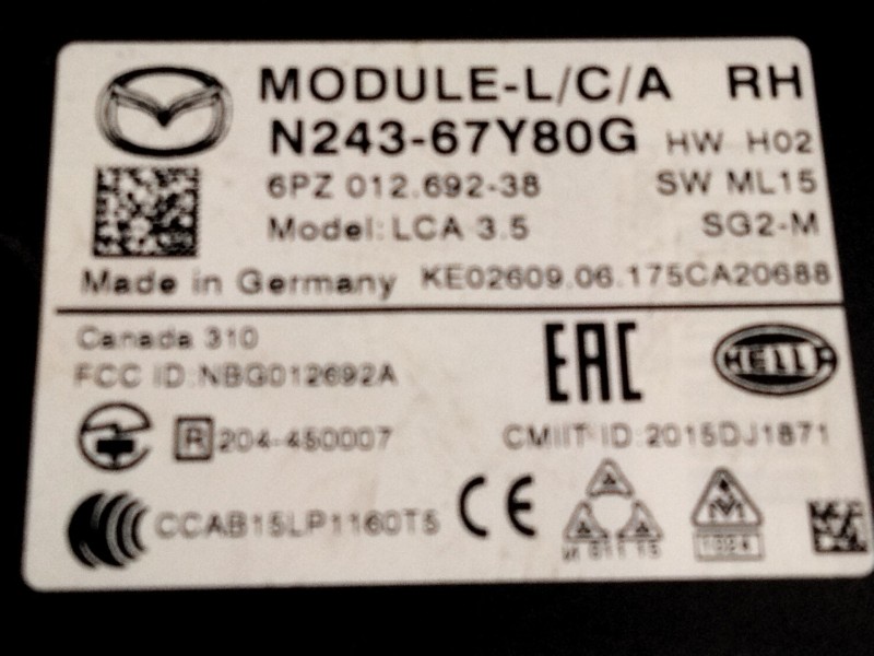 Recambio de modulo electronico para mazda mx-5 rf targa (nd) 2.0 (nd2e) referencia OEM IAM N24367Y80G  