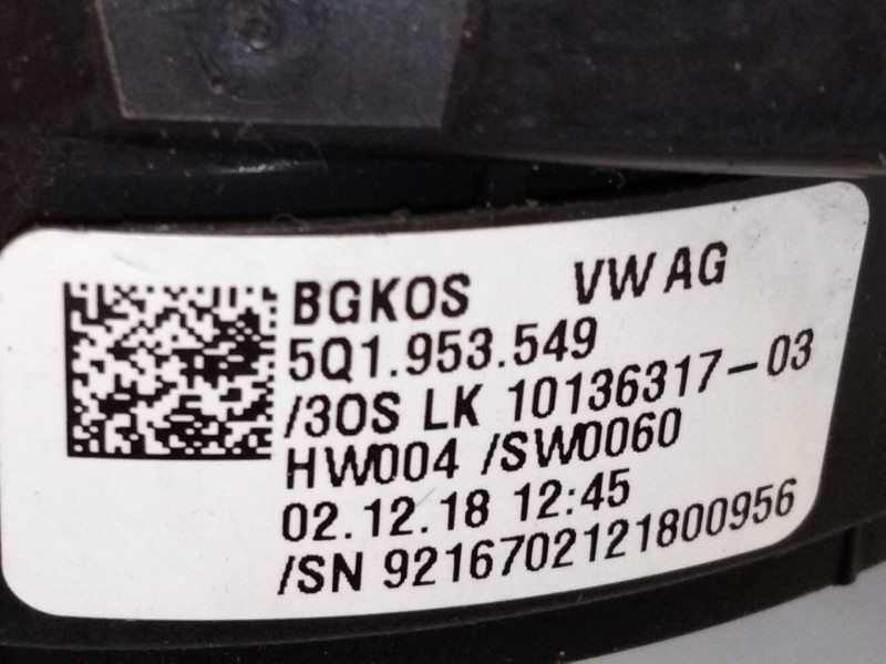 Recambio de anillo airbag para volkswagen golf vii (5g1, bq1, be1, be2) 1.0 tsi referencia OEM IAM 5Q1953549  