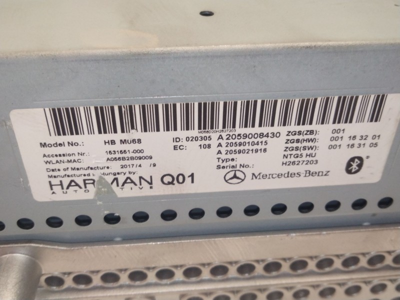 Recambio de sistema audio / radio cd para mercedes-benz glc coupe (c253) 250 4-matic (253.346) referencia OEM IAM A2059008430  