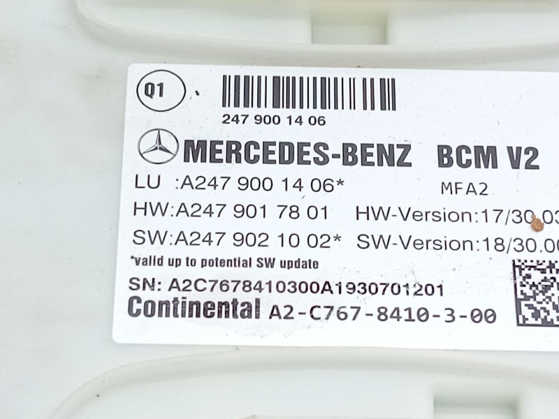 Recambio de centralita bsm para mercedes-benz clase a (w177) a 180 d (177.003) referencia OEM IAM 2479001406  