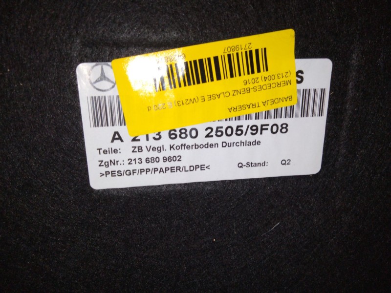 Recambio de bandeja trasera para mercedes-benz clase e (w213) e 220 d (213.004) referencia OEM IAM A2136802505  