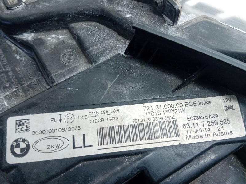 Recambio de faro izquierdo para bmw 3 touring (f31) 318 d referencia OEM IAM 63117259525  