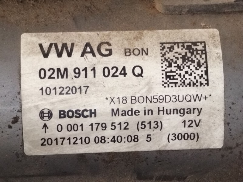Recambio de motor arranque para seat arona style edition referencia OEM IAM 02M911024 0001179512 