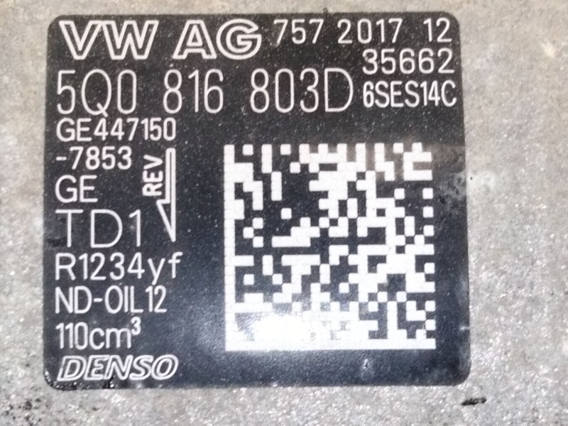 Recambio de compresor aire acondicionado para seat arona style edition referencia OEM IAM 5Q0816803  