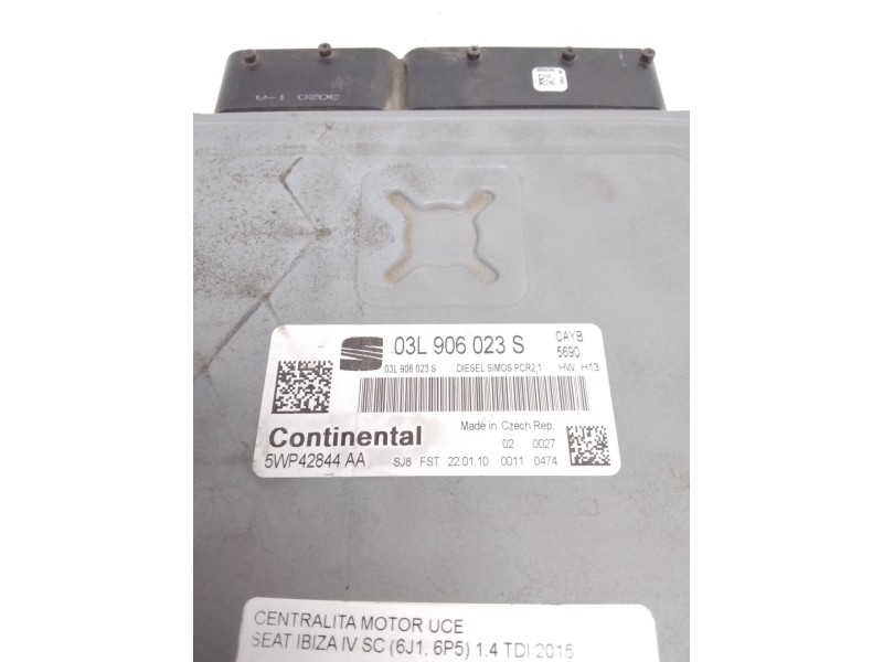 Recambio de centralita motor uce para seat ibiza iv sc (6j1, 6p5) 1.4 tdi referencia OEM IAM 03L906023S CONTINENTAL 5WP42844AA