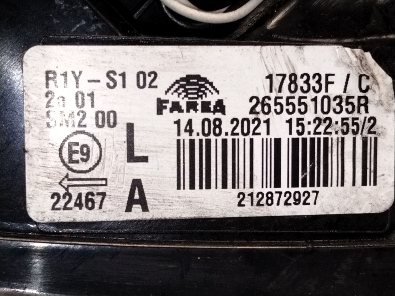 Recambio de piloto trasero izquierdo para renault clio v (b7_) 1.5 blue dci 100 (b7ad) referencia OEM IAM 265551035R  