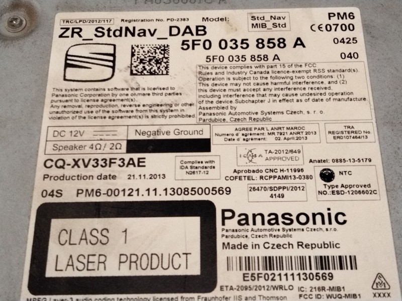 Recambio de sistema audio / radio cd para seat leon (5f1) 2.0 cupra referencia OEM IAM   