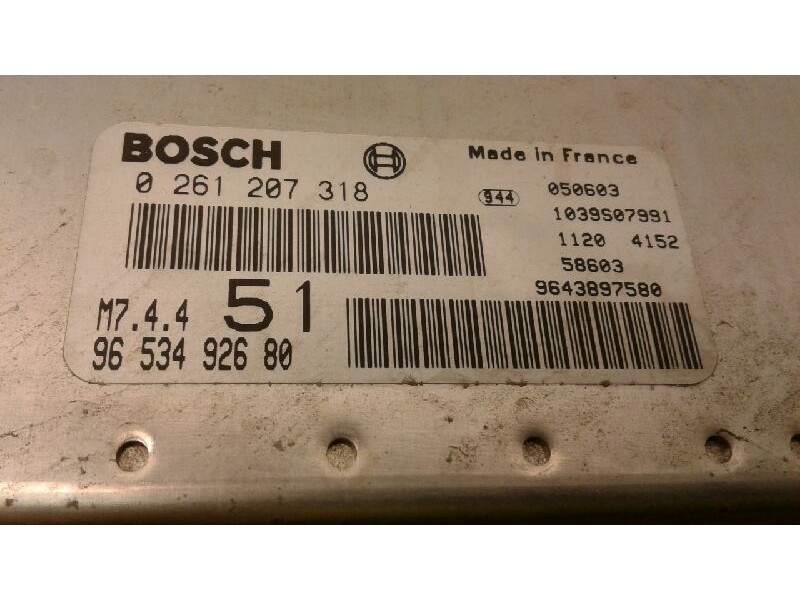 Recambio de centralita motor uce para citroën xsara picasso 1.6 16v sx top referencia OEM IAM 0261207318 9653492680 1039S07991